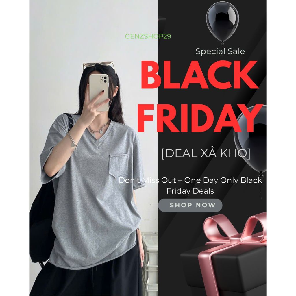 ÁO THUN UNISEX CỔ TIM CÓ TÚI CÁ TÍNH HOTTREND 2024 [GENZ SHOP] Nữ Top