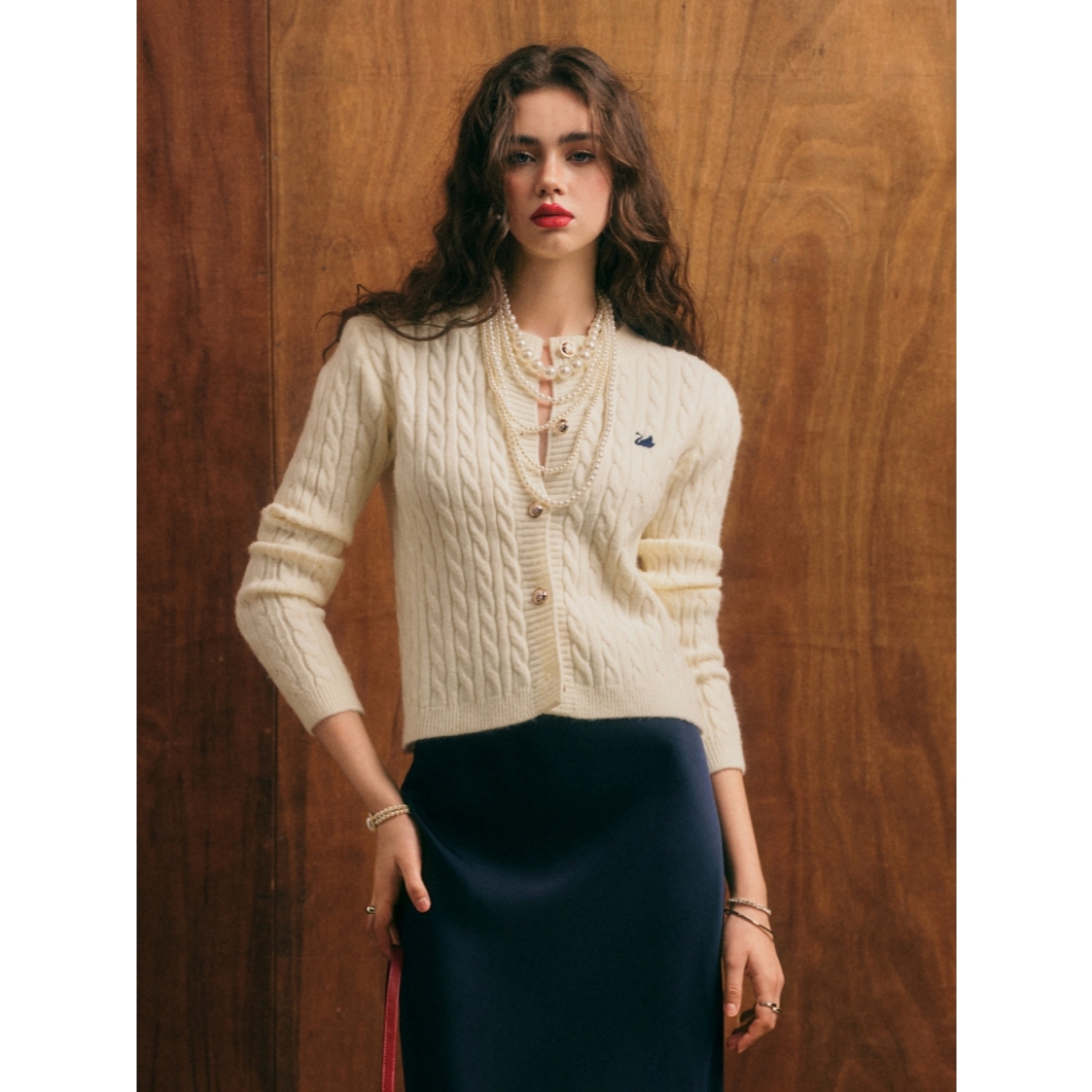 Áo Cardigan Len Bện Charlee | 4600 | Lana Official