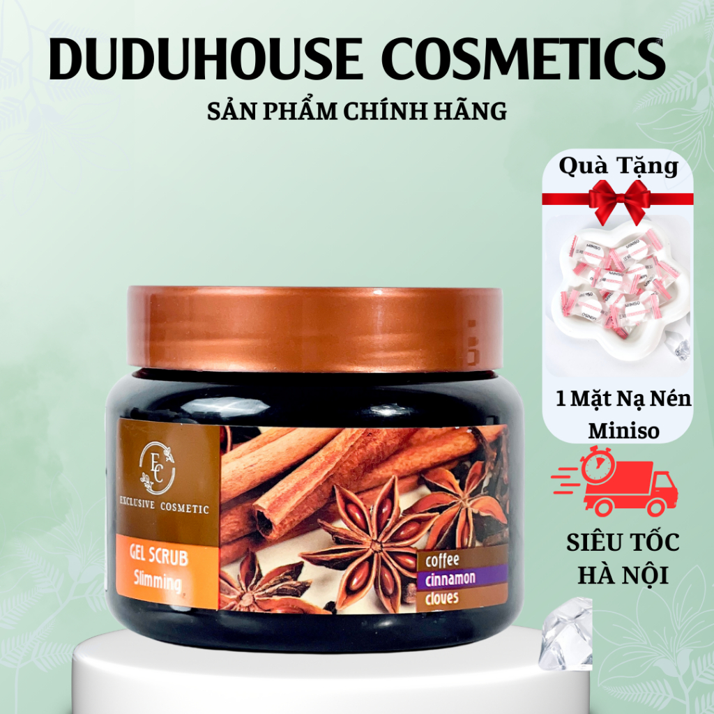 Tẩy tế bào chết body Quế Hồi Cà Phê Exclusive Cosmetics Gel Scrub 380g Duduhouse