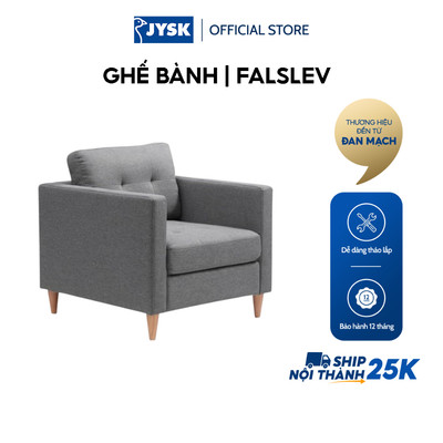 Ghế bành | JYSK FALSLEV | vải polyester | xám | R84xS75xC78cm