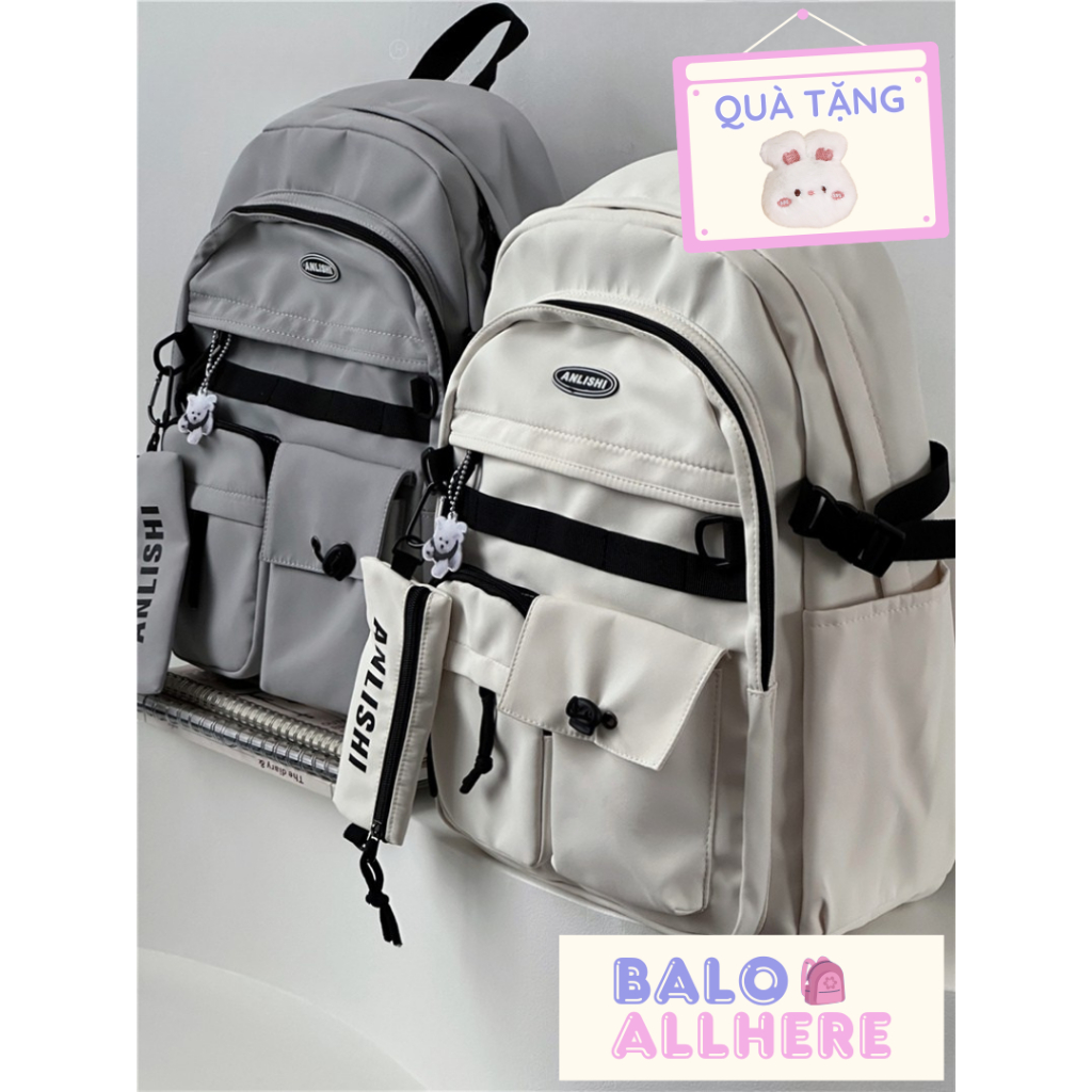 [SẴN XÁM] Balo Cặp Đi Học Nam Nữ Dung Tích Lớn BL38
