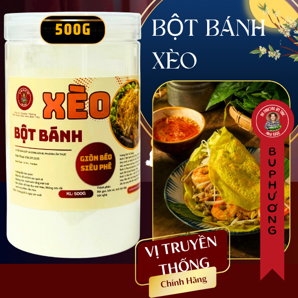 Bột Bánh Xèo Hộp 500G - Thương Hiệu Bu Phương - Gia Vị Quê Hương - Chuẩn vị truyền thống.