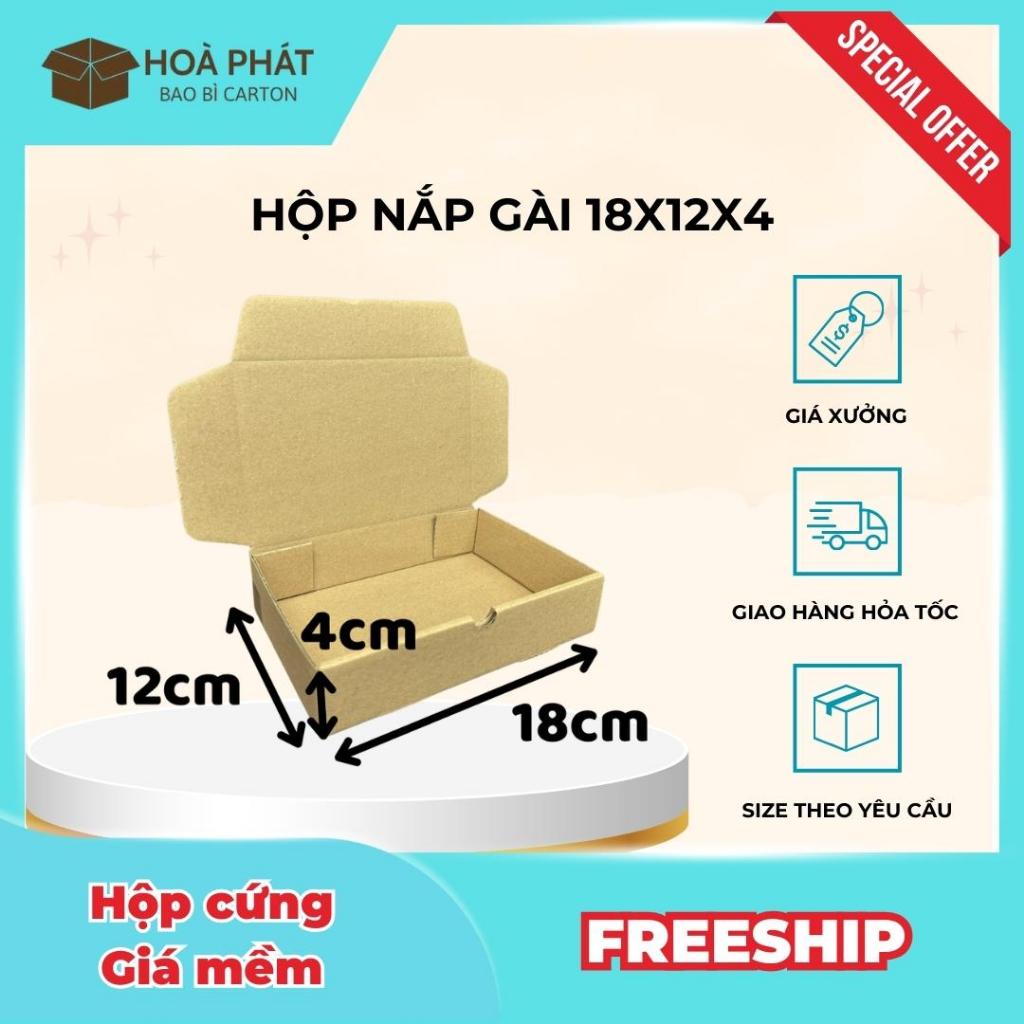 18x12x4 COMBO 100 Hộp NẮP GÀI Đóng Hàng Giá Rẻ - Bao Bì Hoà Phát