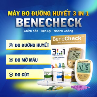 (Trọn Bộ) Máy Đo Đường Huyết, Tiểu Đường, Mỡ Máu, Gút BeneCheck 3in1 - Hàng Chính Hãng Siêu Thị Y Tế