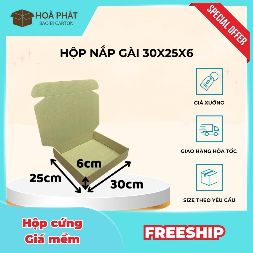 30x25x6 COMBO 100 Hộp Carton Nắp Gài Đóng Hàng Giá Rẻ - Bao Bì Hoà Phát