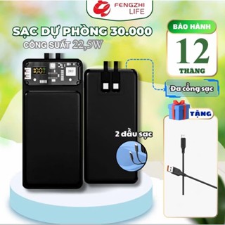  Bộ sạc nhanh combo dây sạc 30000mah 2 Dây Nhanh PD20W và 22,5W Tích Hợp 3 đầu ra 2 đầu vào có đèn LED hiển thị%| 