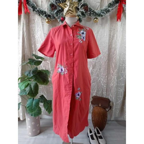 GUCO thanh lý - Đầm sơ mi họa tiết hoa bymo - SIZE XL