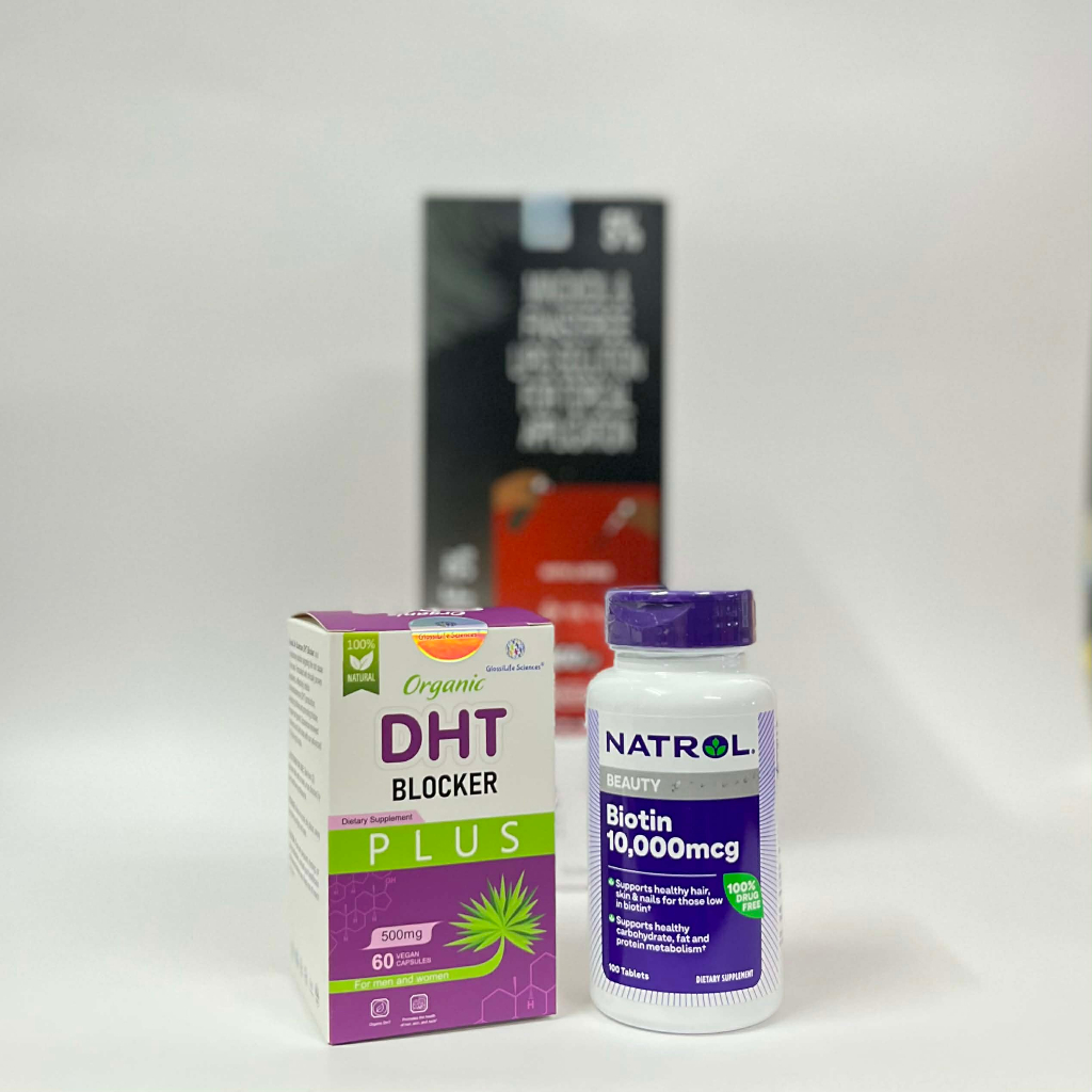 DHT Blocker và Biotin + chai bôi mọc tóc