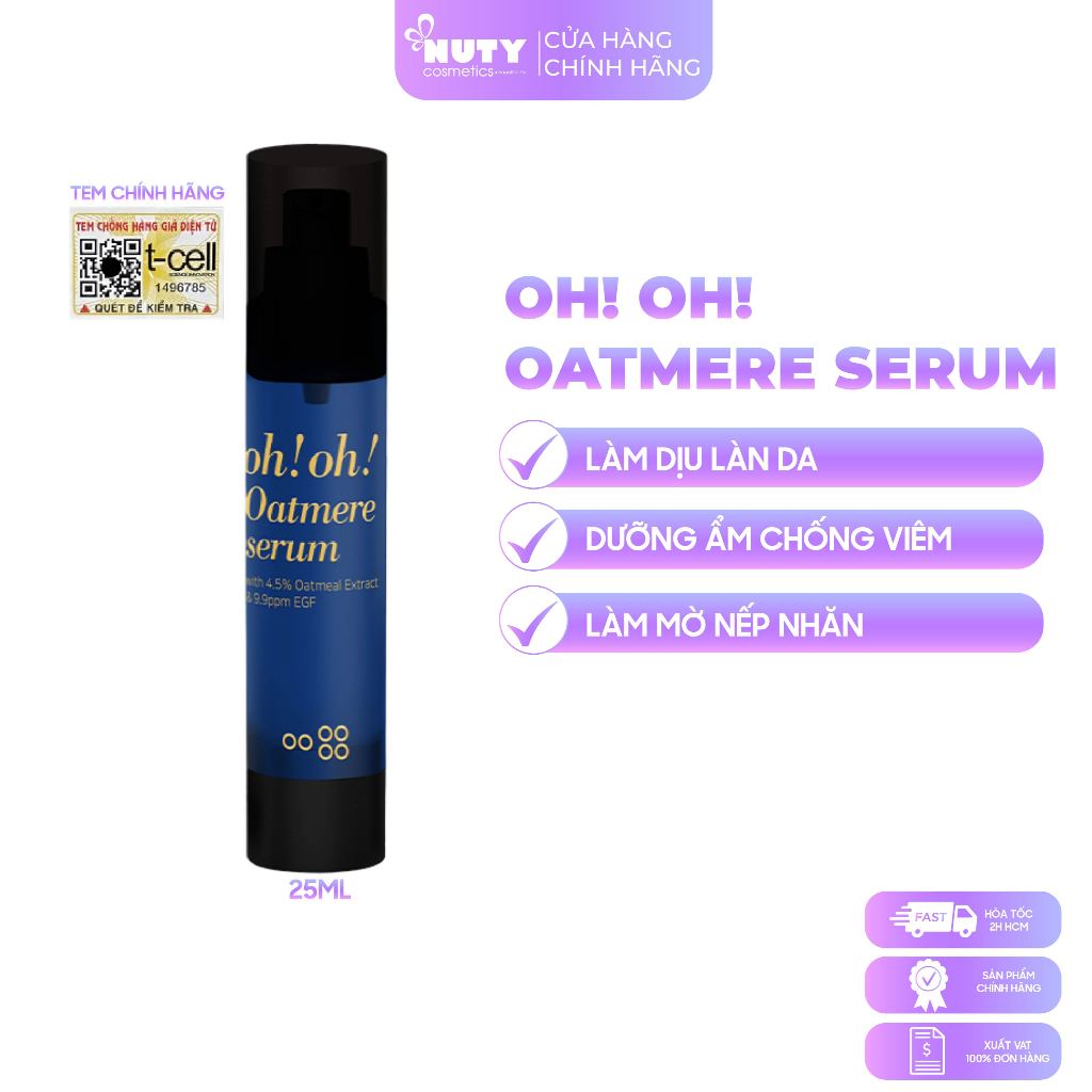 Serum Oh!Oh! Oatmere Serum With 4.5% Oat Extract & 9,9ppm EGF (25ml)