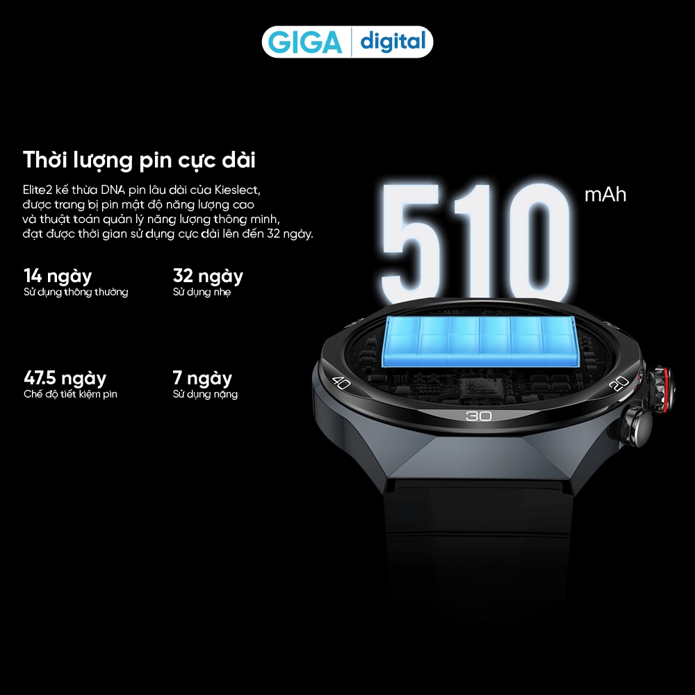Đồng hồ thông minh Kieslect AI Elite 2  - Màn hình LTPO AMOLED 1.46 inch - Tích hợp trợ lý ChatGPT - Pin 500mAh | BigBuy360 - bigbuy360.vn