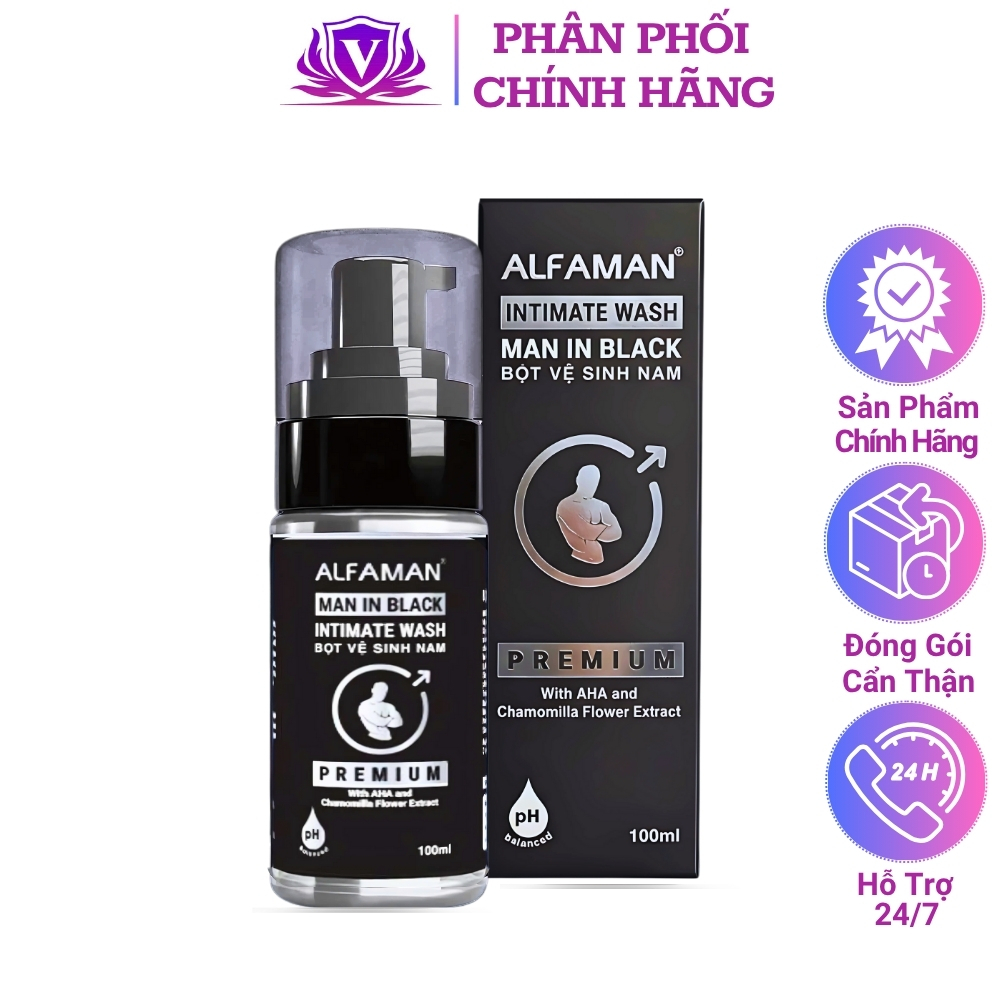 Dung Dịch Vệ Sinh Cho Nam Hương Nước Hoa Alfaman Dạng Bọt 100ml Khử Mùi Vùng Kín Ddvs Giảm Ngứa