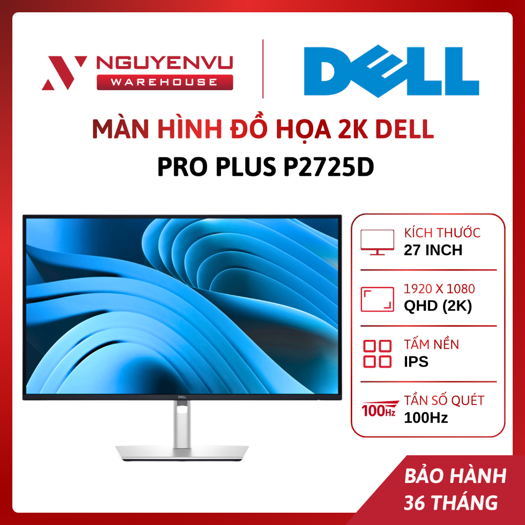 [COMBO] Màn hình Dell Pro Plus P2725D 27 Inch (QHD, IPS, 100Hz, 5ms) | BẢO HÀNH 3 NĂM | FULL VAT