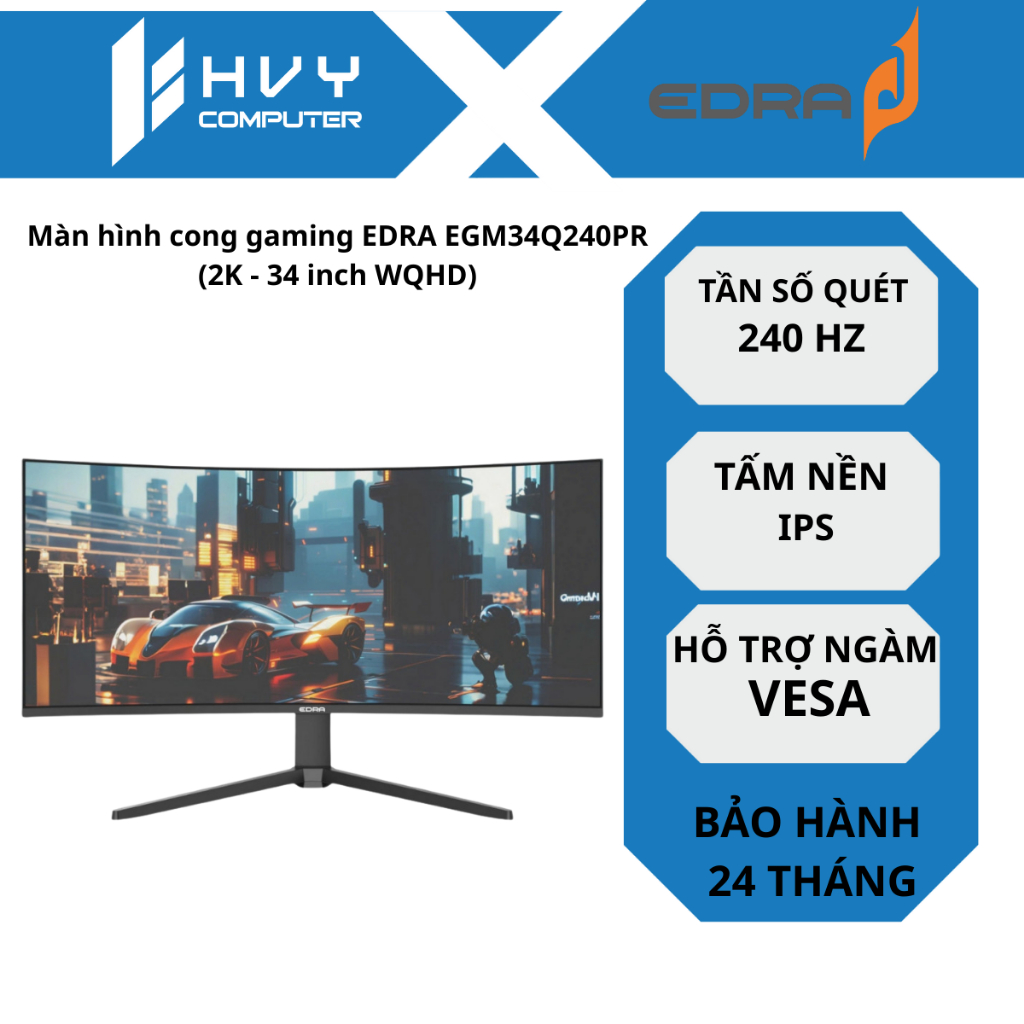 Màn hình gaming EDRA EGM34Q240PR 34 inch WQHD
