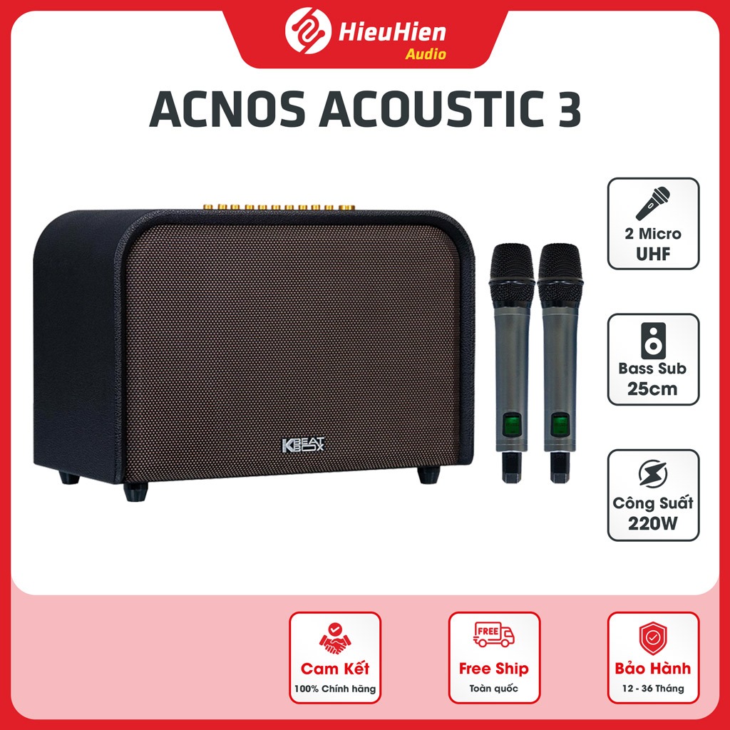 Loa Karaoke Di Động ACNOS ACOUSTIC 3 Chính Hãng - 220W Bass Sub 25cm, Bảo Hành 12 Tháng, 1 Đổi 1 Trong 30 Ngày | BigBuy360 - bigbuy360.vn