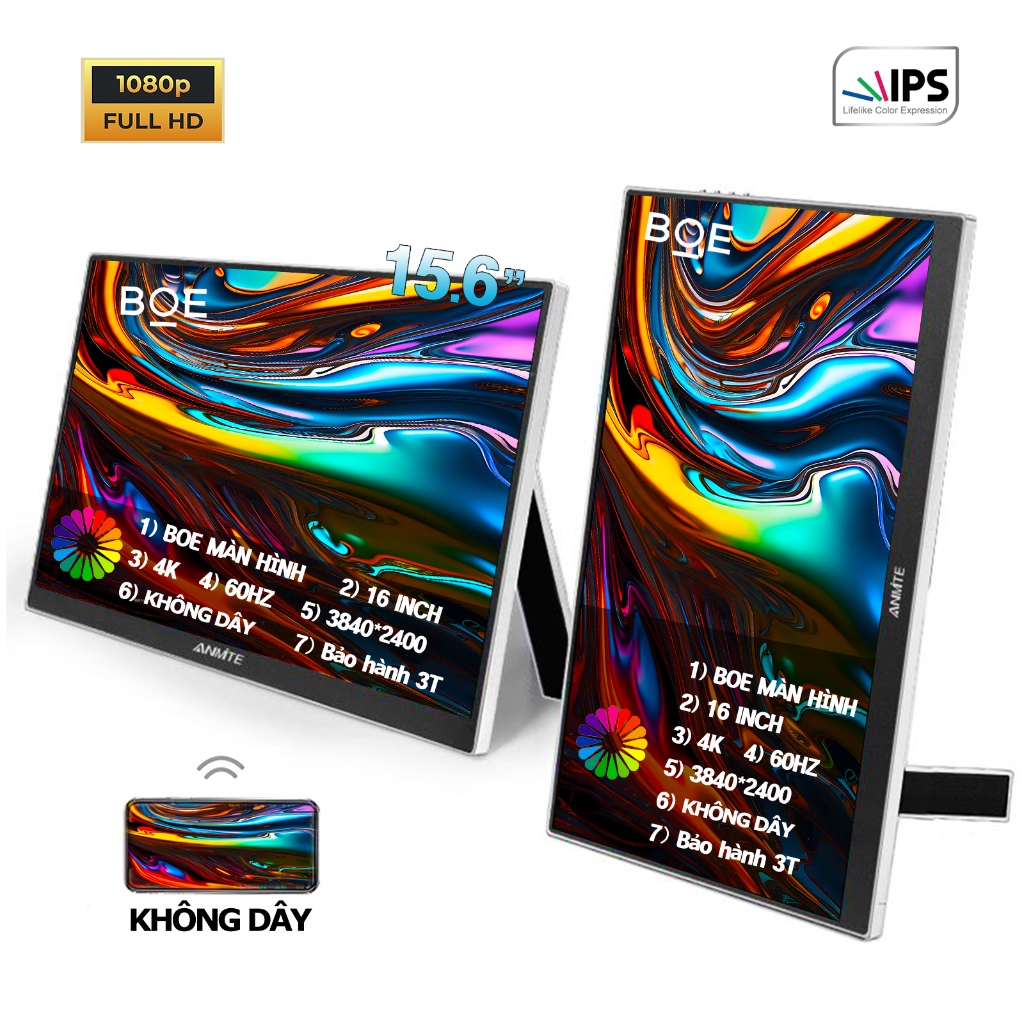 [HÀNG MỚI VỀ] BOE Màn hình di động IPS FHD không dây / Wireless Portable Monitor
