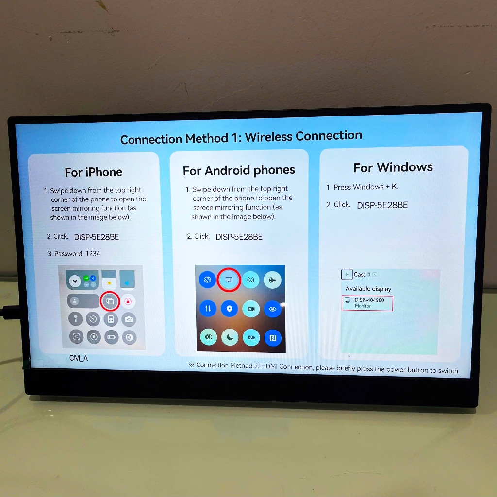 [HÀNG MỚI VỀ] BOE Màn hình di động IPS FHD không dây / Wireless Portable Monitor | BigBuy360 - bigbuy360.vn