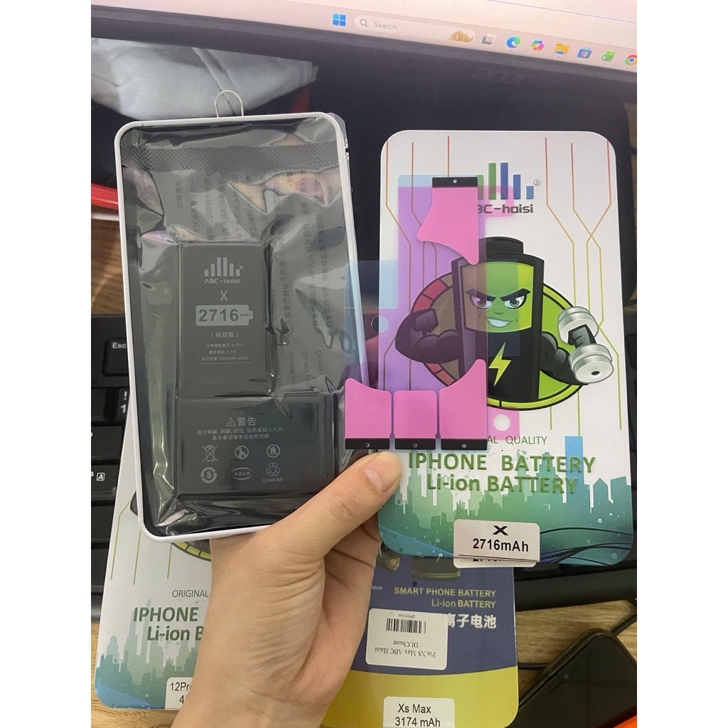 Pin xịn cho iphone X bảo hành lỗi đổi mới