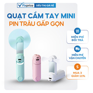 Quạt Cầm Tay Mini Gấp Gọn Siêu Mát FixPrice, Pin Trâu Tiện Dụng Cho Picnic, Du Lịch, Thể Thao