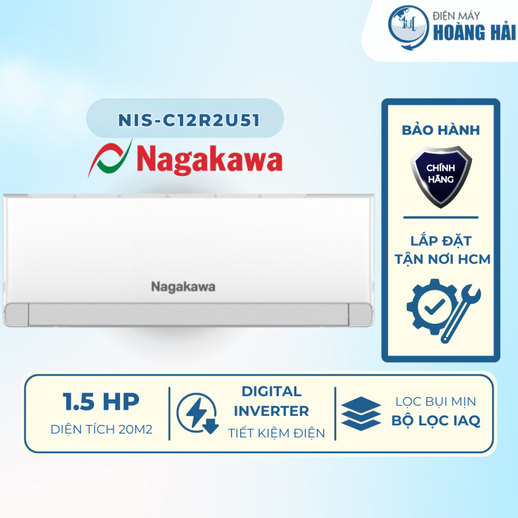 NIS-C09R2U51 (1HP) | NIS-C12R2U51 (1.5HP) | NS-C12R2B52 (1.5HP mono) Máy lạnh treo tường Nagakawa