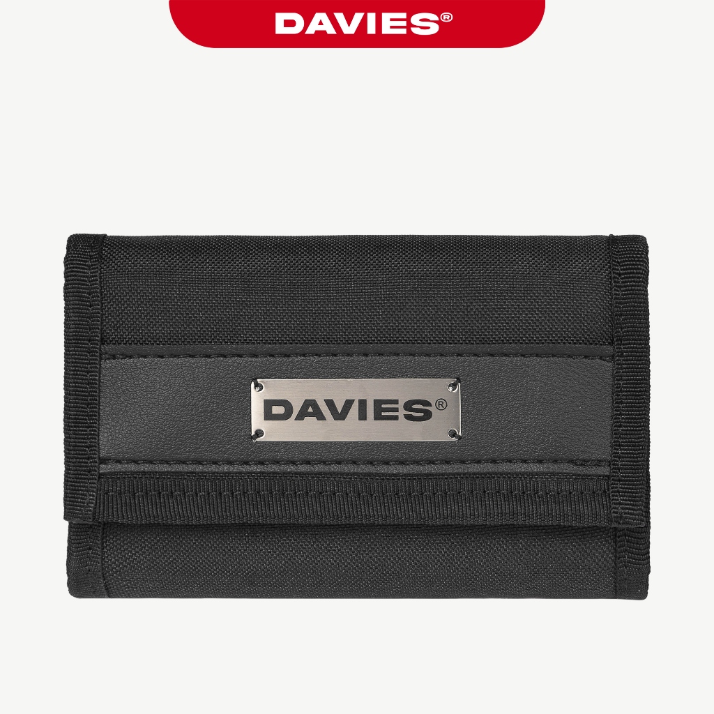 Ví cầm tay nam phản quang màu đen Warrior canvas wallet local brand Davies
