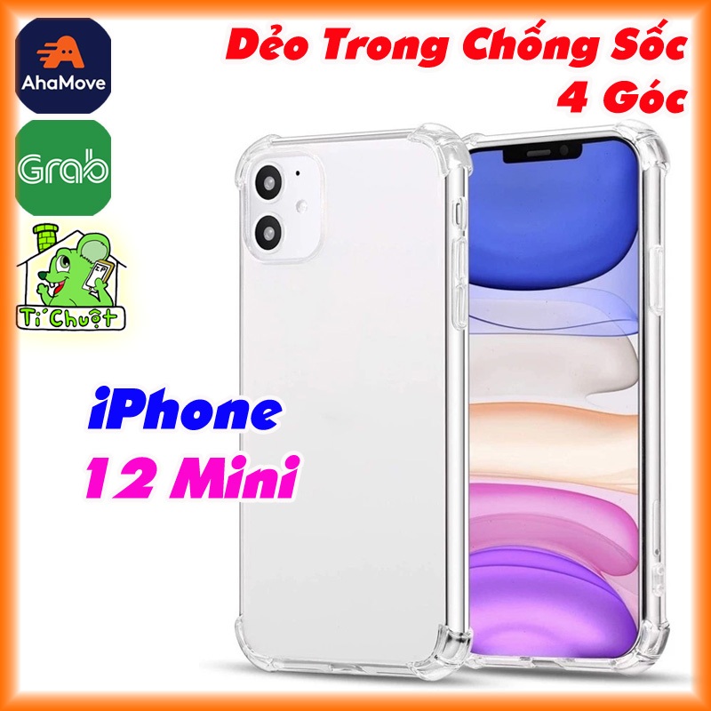 [Ảnh Thật] Ốp Lưng iPhone 12 Mini 5.4" Dẻo Trong Chống Sốc 4 Góc