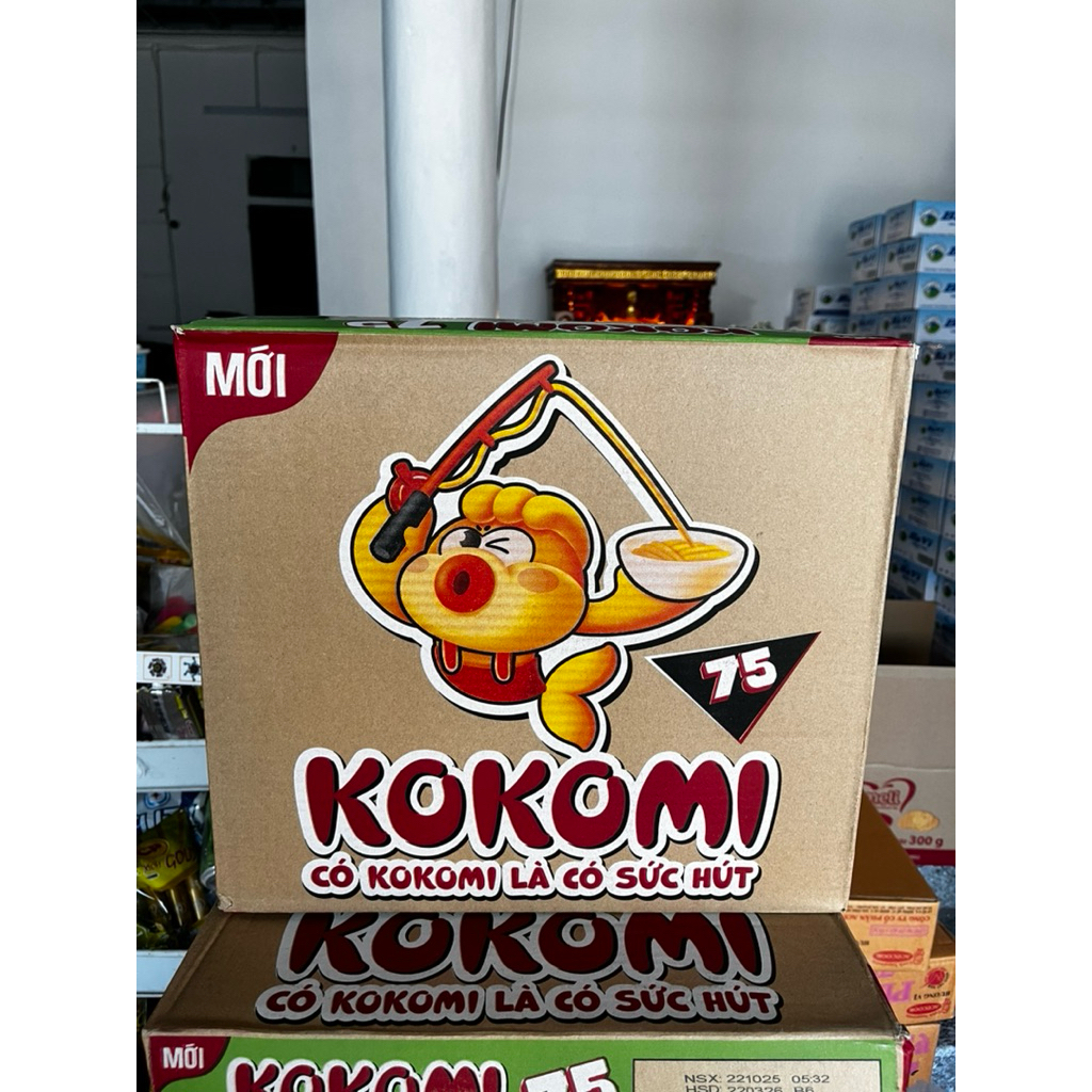 Thùng 30 gói x 75g Mì Tôm Kokomi bò hầm rau thơm