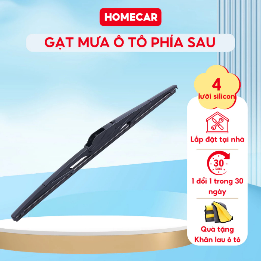 Gạt Mưa Ô Tô Phía Sau Homecar Cần Gạt Nước Cao Su Thiên Nhiên VF5 VF7 Fortuner HRV CRV HERIO GREEN