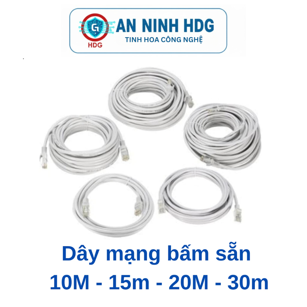 Dây cáp mạng Huviron UTP Cat5E 10m 15m 20m 30m bấm sẵn 2 đầu