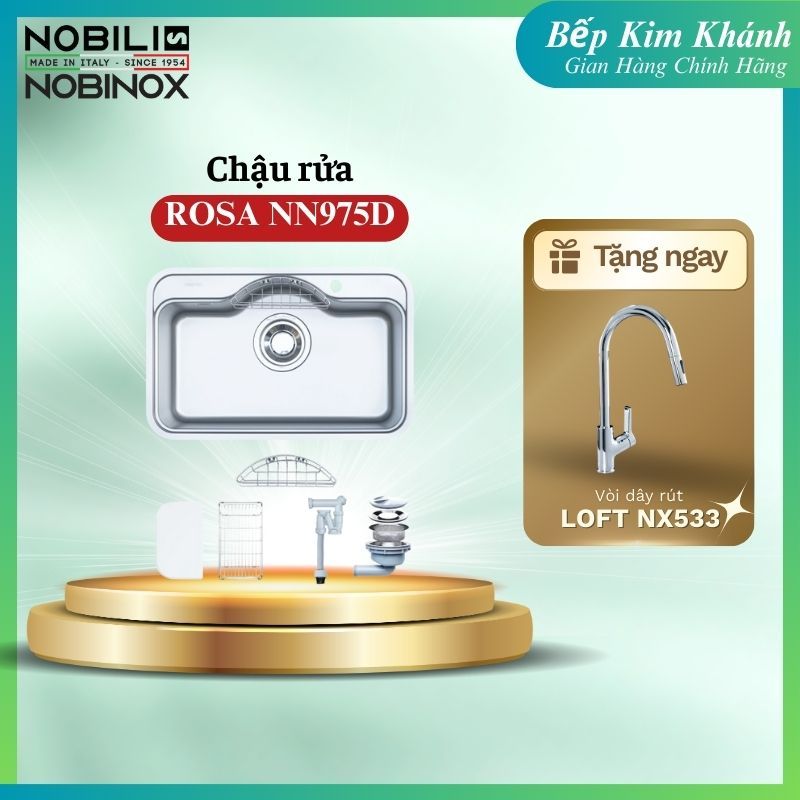 Chậu rửa bát Nobinox ROSA NN975D – Hoàn hảo cho căn bếp hiện đại tặng ngay Vòi rửa bát