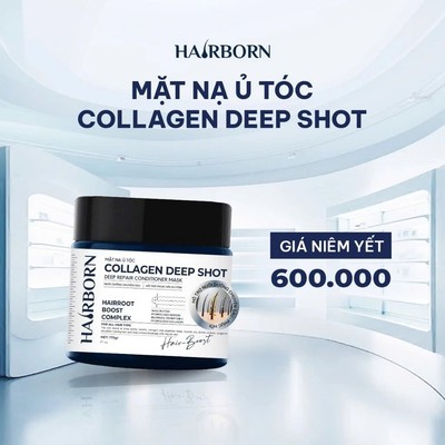 MẶT NẠ Ủ TÓC COLLAGEN DEEP SHOT, Thương hiệu Hairborn, dưỡng tóc suôn mượt mềm mại