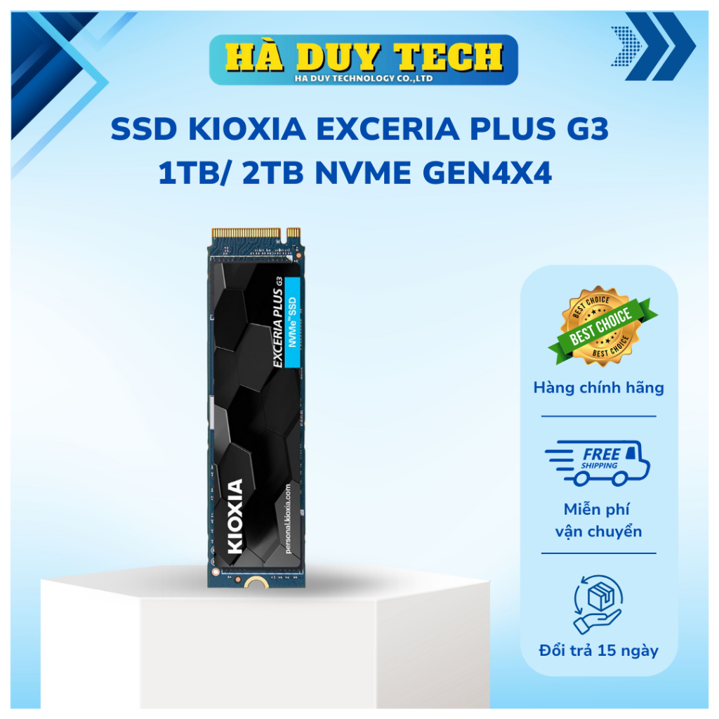 SSD KIOXIA EXCERIA PLUS G3 1TB 2TB NVME GEN4x4 (R5000W3900) - Chính Hãng - BH 36T - Hà Duy Tech