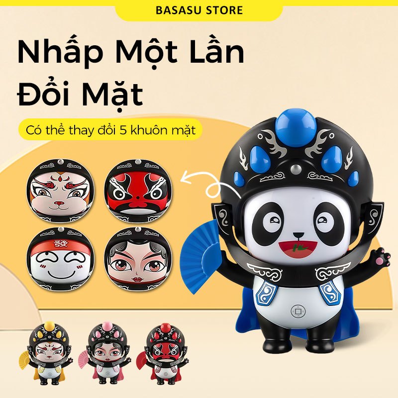 Face Change Búp bê thay, đồ chơi mini mô hình gấu trúc "biến diện" thay đổi khuôn mặt cute trong Kinh Kịch Tứ Xuyên