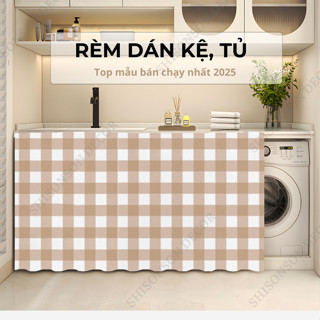  Rèm dán che bếp chống bụi che gọn kệ tủ chất vải thoáng khí họa tiết sắc nét trang trí cực đẹp 
