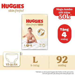  Combo 2 gói Tã quần Huggies Skin Perfect Mega Jumbo cỡ M L XL XXL Vàng 