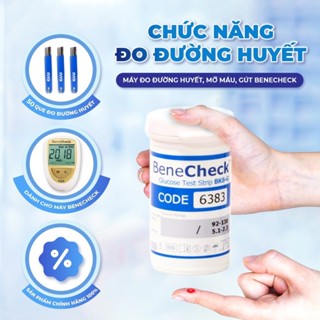 Hộp 50 Que thử Đường Huyết Glucose máy đo Benecheck 3in1 - Hàng Chính Hãng Tại Siêu Thị Y Tế