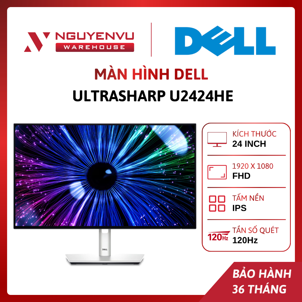 [COMBO] Màn Hình Dell Ultrasharp U2424HE 23.8 Inch ( FHD/IPS/120Hz/5ms ) | BẢO HÀNH 36 THÁNG | FULL 