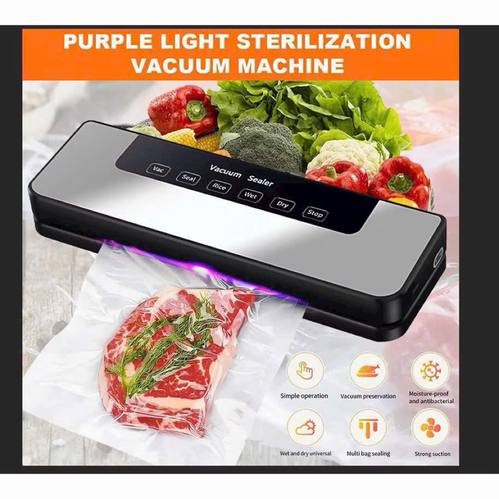 Máy Hút Chân Không Vacuum Sealer - Hoàn Toàn Tự Động, Máy Đóng Gói Thực Phẩm Khử Trùng Bằng Tia Cực Tím