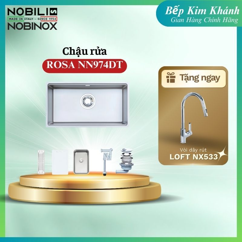 Mua Chậu rửa bát NOBINOX ROSA NN974DT – Sang trọng, tiện nghi, bền bỉ tặng Vòi rửa