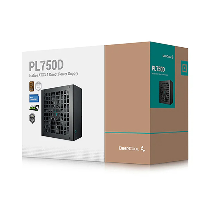 Nguồn máy tính Deepcool PL750D PCIE5 750W ATX3.1 80 Plus Bronze - Hàng chính hãng