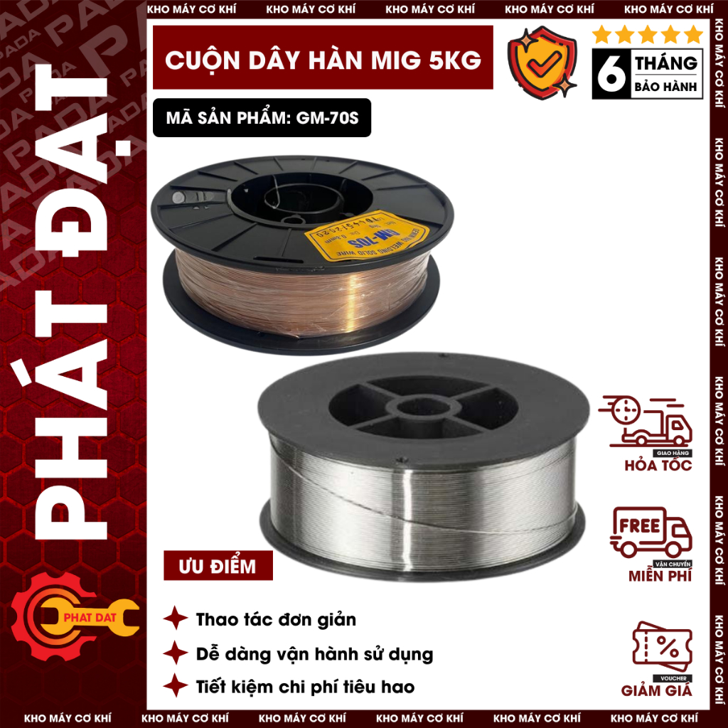 Cuộn Dây Hàn MIG 5Kg Dùng Khí GEMINI Và Không Dùng Khí - Hàng Chất Lượng Cao