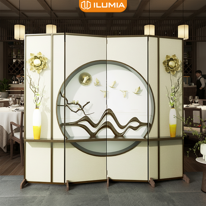 Vách Ngăn bình phong trang trí in trên vải canvar - tạo điểm nhấn đẹp Cho Không Gian - GP392