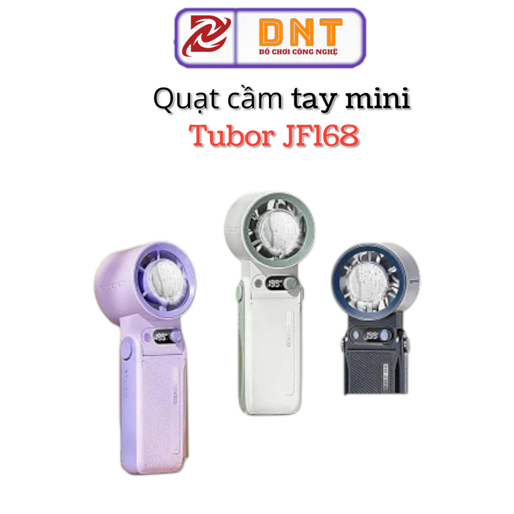 Quạt cầm tay mini Tubor JF168 dung lượng pin 6000Mah có sò lạnh quạt tích điện mát lạnh 3 chế độ