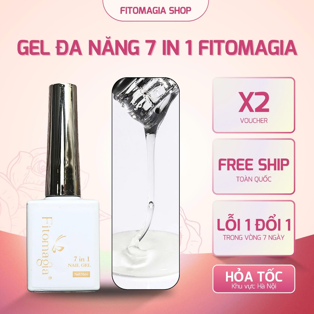 (Bán Lẻ) Set 9 Chai 7in1 Nail Gel - Làm Base Liên Kết, Dán Móng, Đính Đá, Nối Móng, Sơn Thạch Nude
