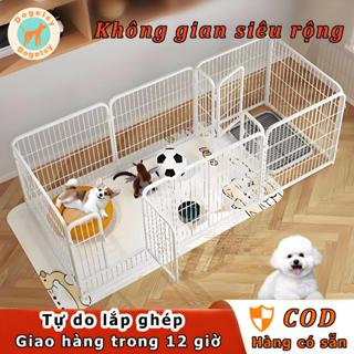  🐶Dogelsy🐕Bộ Quây Chó 6 7 9 Tấm Ghép Chuồng Quây Nan Ống Hàng Rào Quây Cho Chó Phù Hợp Mọi Giống Chó 