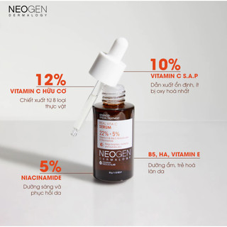 Serum mờ thâm, dưỡng sáng NEOGEN REAL VITA 22% +  5% SERUM