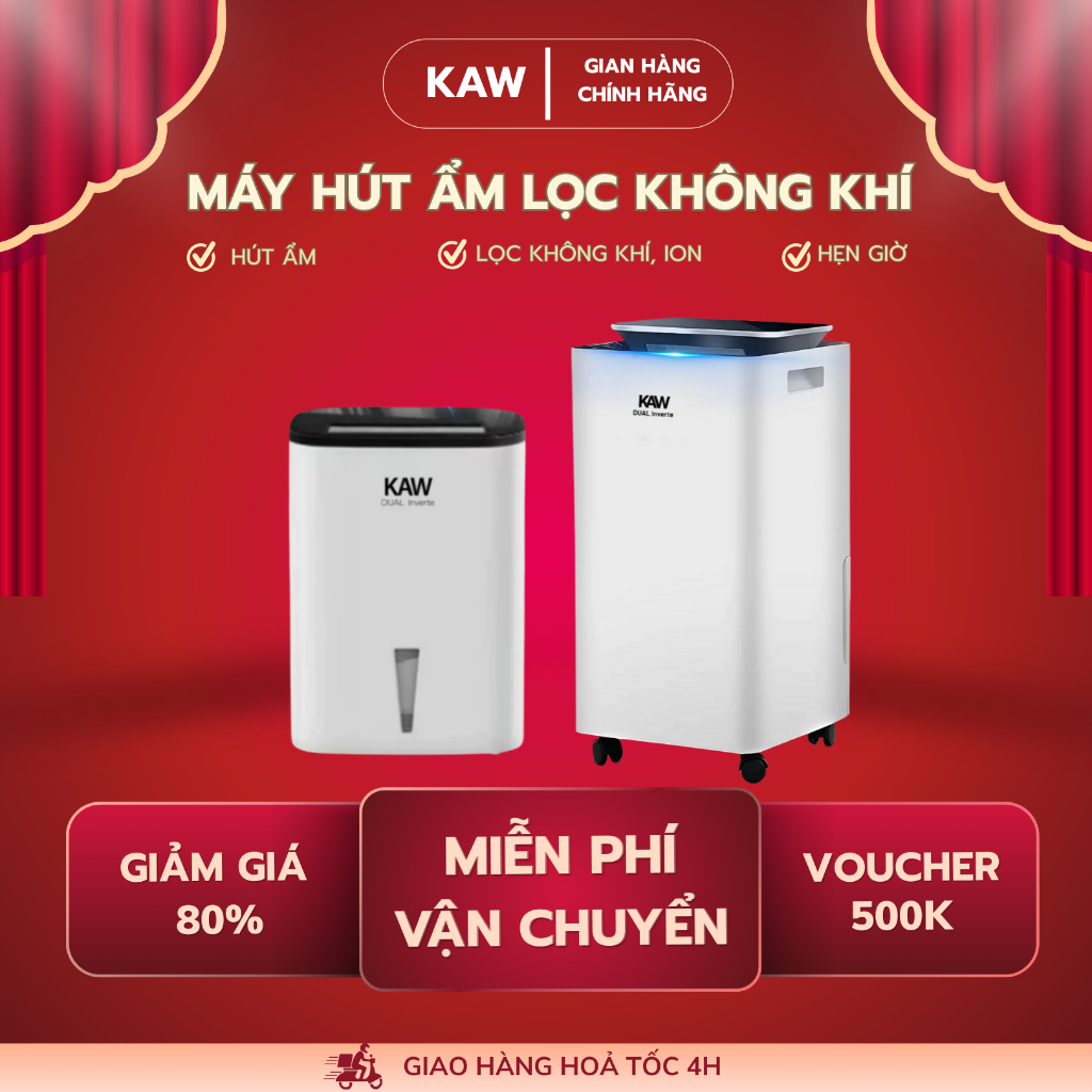 Máy Hút Ẩm Lọc Không Khí KAW K4L/12L, Hút Ẩm Nhanh, Tiết Kiệm Điện, Chống Nồm Ẩm, Bảo Hành 12 Tháng