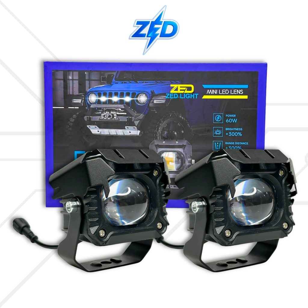 Đèn LED Trợ Sáng F32X ZEDLIGHT - 60W Ánh Sáng Mạnh Mẽ Cos Vàng Pha Trắng Chống Nước IP68-BH 24 Tháng