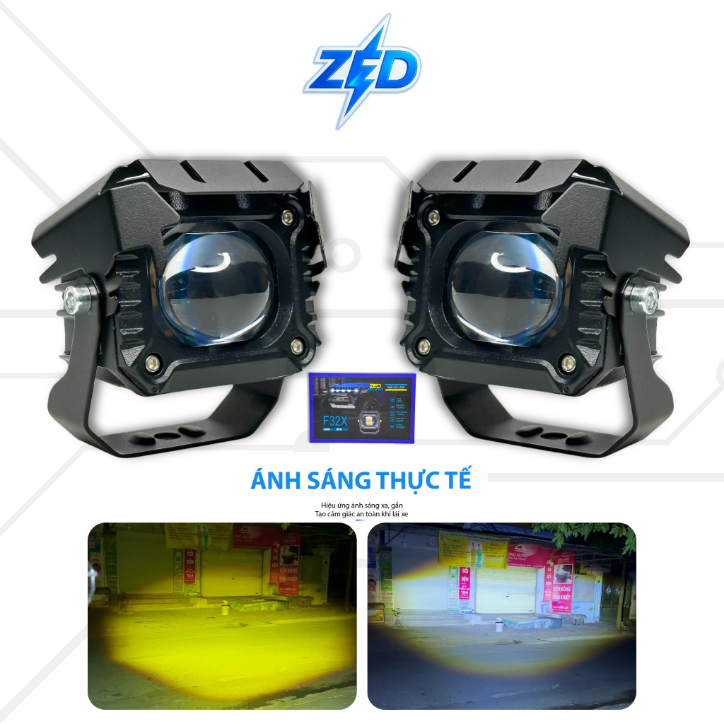 Đèn LED Trợ Sáng Bi Cầu F32X ZEDLIGHT - 60W 12-24V DC Chống Nước IP68 Lắp Oto Xe Máy - BH 2 Năm