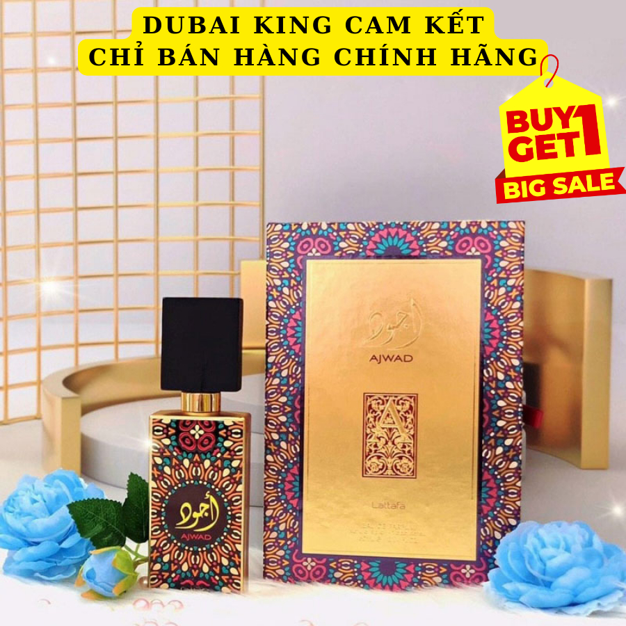 Nước Hoa nội địa Dubai Ajwad lattafa -60ml- NGỌT NGÀO, SANG TRỌNG, QUYẾN RŨ, NỮ TÍNH, LƯU HƯƠNG CỰC 