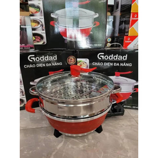  Nồi lẩu điện đa năng 5lít Goddad- Homely 632 công suất 1500W chống dính cao cấp kèm vỉ hấp bảo hành 12 tháng 